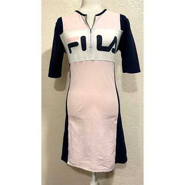 Fila Vintage 90s Pink/Navy Blue Bodycon Sporty Dre