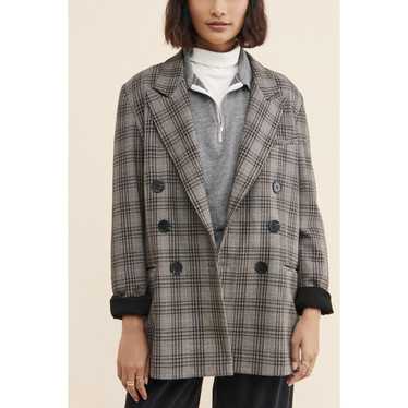 Free People Ashby Blazer Grey Plaid