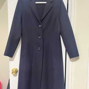 Real 100% wool long coat navy