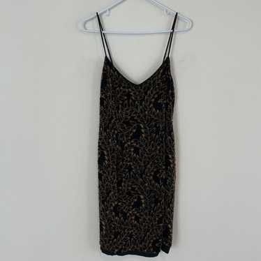 Gilar 100% Silk Vintage Beaded Sleeveless Dress