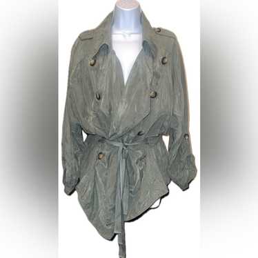 Free People Army Green Utility Jacket Cupro Fabric