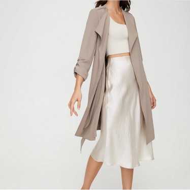 Aritzia Babaton Quincey/flowy trench coat in TAUPE