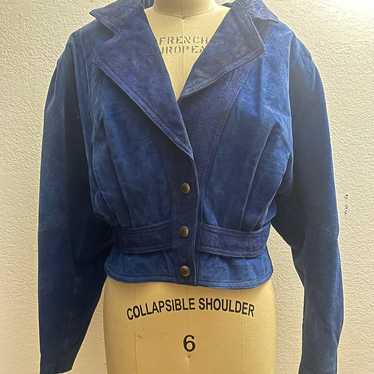 Vintage Genuine Leather Blue Jacket