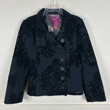 Desigual Baroque Black Button Front Blazer Jacket 