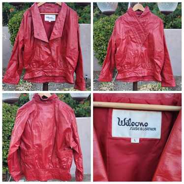 Vtg Wilsons Suede & Leather Red Leather Jacket