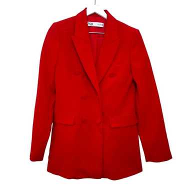 Zara Red Double Breasted Buttoned Blazer Size Smal