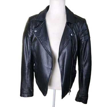 Calvin Klein Women's Lamb Leather Moto Jacket Size