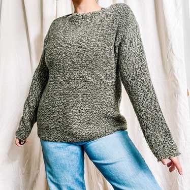 Chunky Knit Green Oversized Sweater