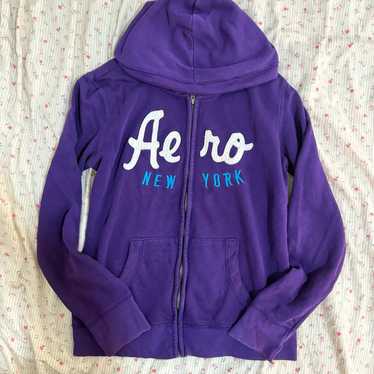 vintage purple and blue aeropostale zip up