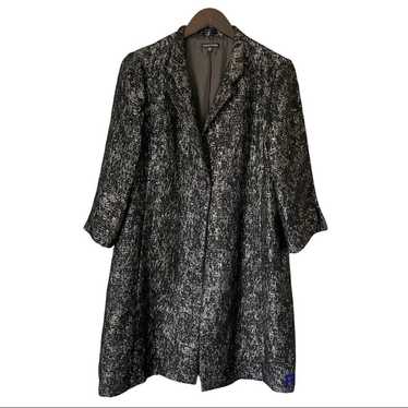 EILEEN FISHER Silver Black Tweed Texture Long Jack