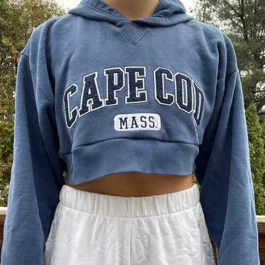 Women's Navy and White Hoodie