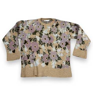 Zara Floral Jacquard Knit Sweater