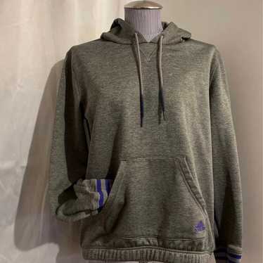 Grey and Purple Adidas Hoodie