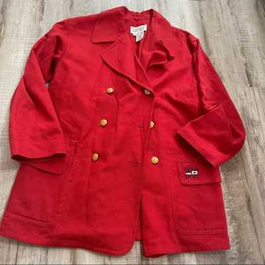 Escada Sport Red Cotton Jacket Size Medium