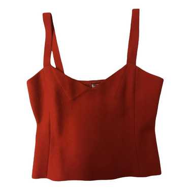 トップス miumiu corset camisole red MIU MIU 2000's Red Corset-Style Cotton Top (S-M) - Emerieu