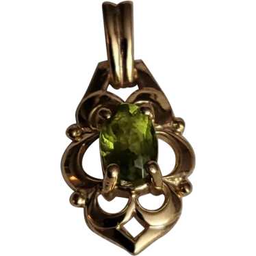 Peridot Yellow Gold Pendant Enhancer for Necklace 