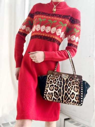 cherry knit dress