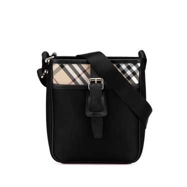 Black Burberry Nova Check Trimmed Nylon Crossbody