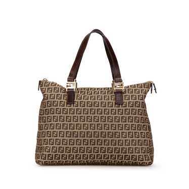 Brown Fendi Zucchino Canvas Tote