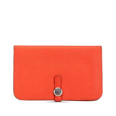 Orange Hermès Togo Dogon Duo Wallet GM