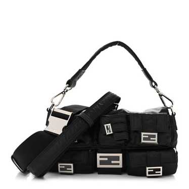 FENDI Econyl Cuoio Romano Multipocket Baguette Bla