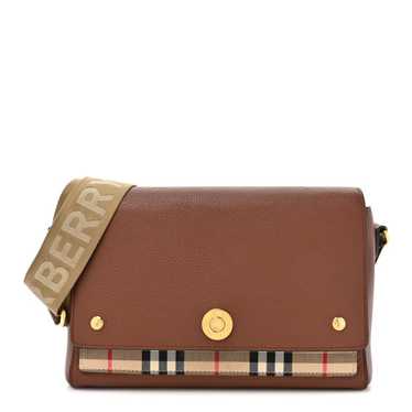 BURBERRY Calfskin Vintage Check Note Crossbody Bag