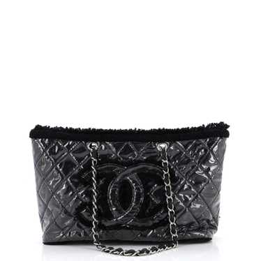 CHANEL Funny Tweed Tote Quilted Vinyl Small