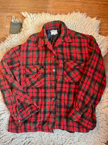 Random Vintage 50s/60s red check wool flannel (S) 