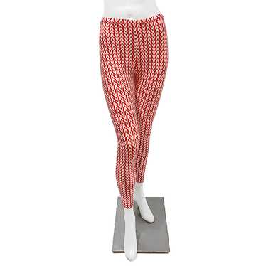 2021 Red and White Logo Print Leggings