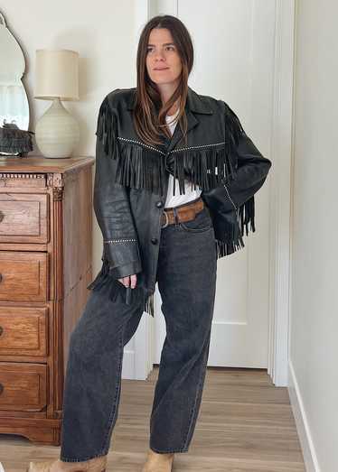 Western Leather Fringe Jacket