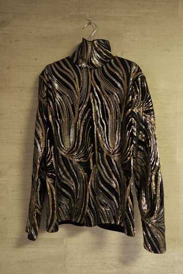 Dries Van Noten Sequin velvet turtle neck