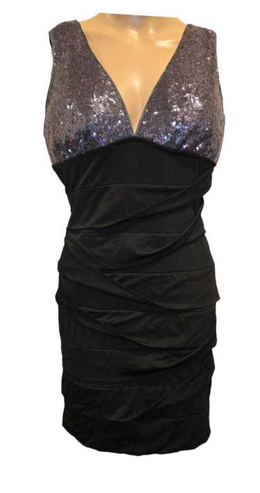 Designer Stunning Black Cocktail Dress with Sequin