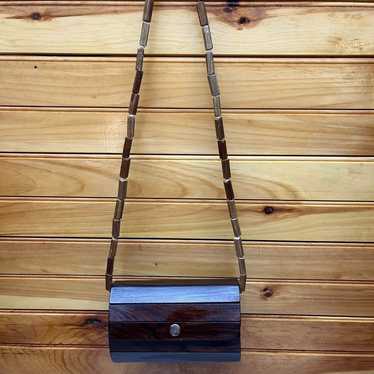 Vintage 1960s Adorable Wooden Barrel Shoulder Bag