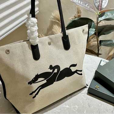 Longchamp canvas fashion tote bag