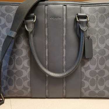 COACH Signature Coated Canvas Briefcase/Laptop Bag