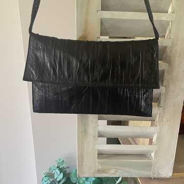 Vintage Black Genuine Eel Skin Shoukder/Clutch Pur