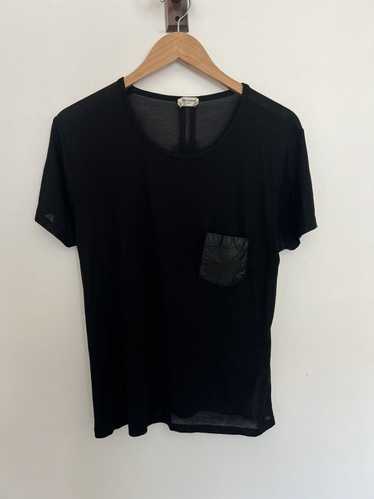 Saint Laurent Paris Hedi silk leather pocket T