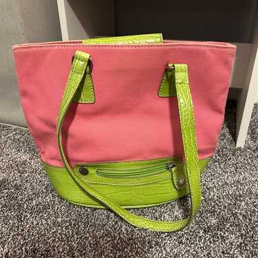 Vintage Tommy Hilfiger Pink and Green Purse