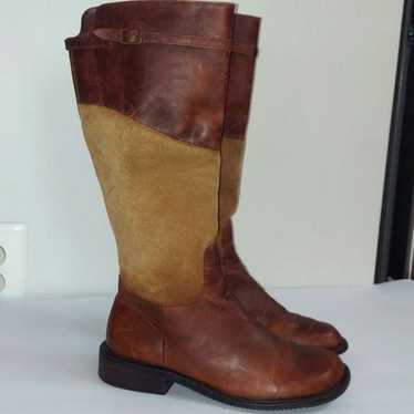 Matisse Leather Suede Tan Buckle Riding Boots Sz 7