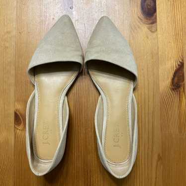 J Crew Nude Suede Flats