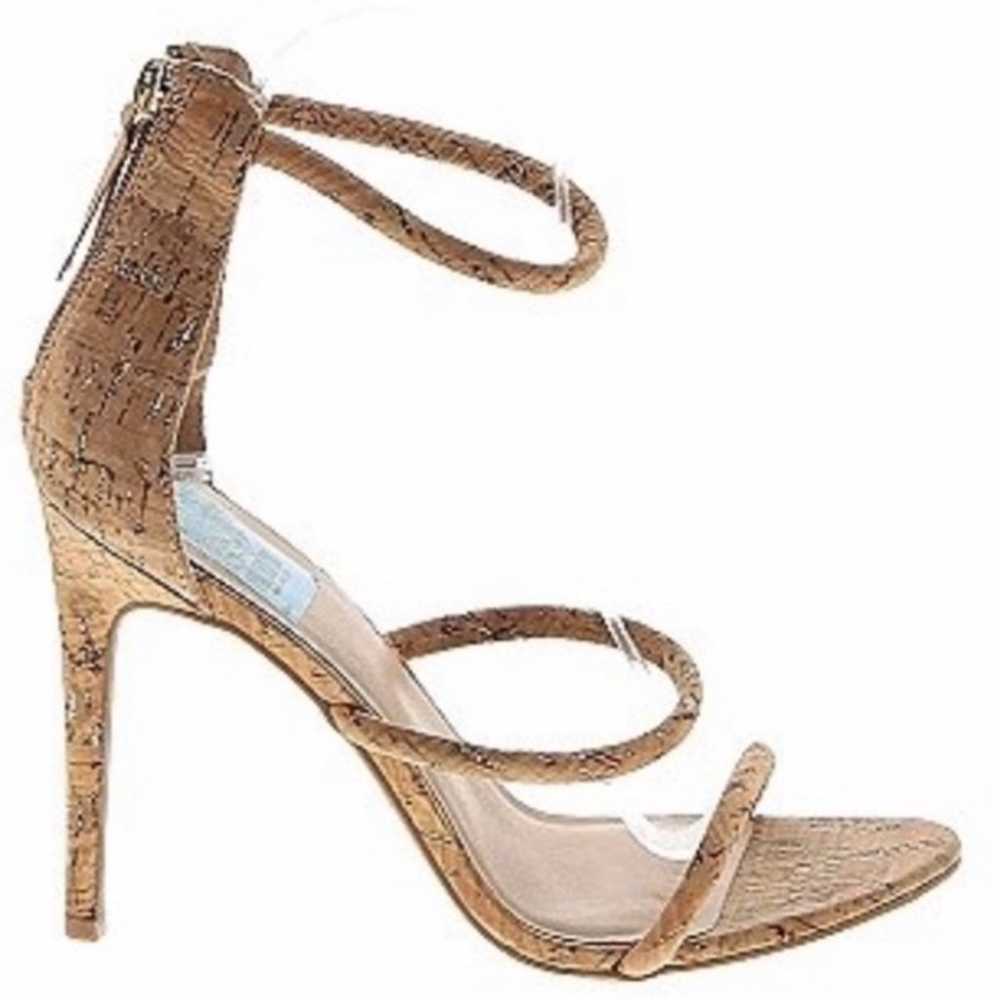 BEBE GLITTERY BERDINE G CORK 3 STRAP HIGH HEELS S… - image 4