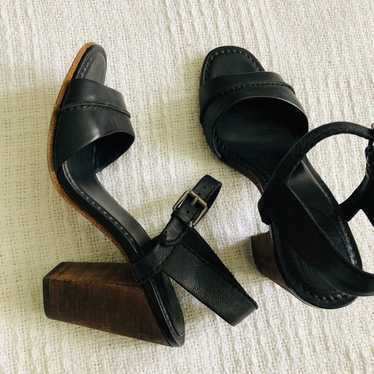 Frye black leather ankle leather sandals