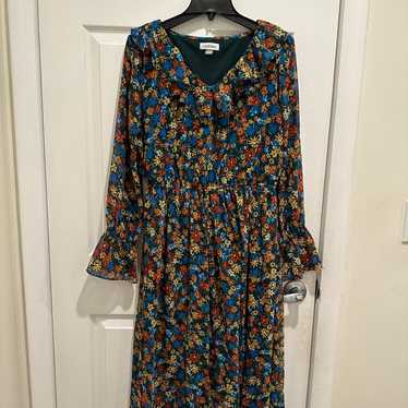 Calvin Klein Long Sleeve Floral Dress