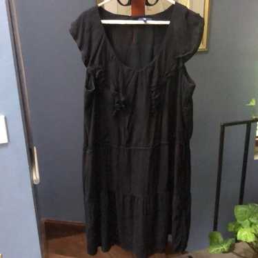 GAP Tiered Black Midi Dress XL