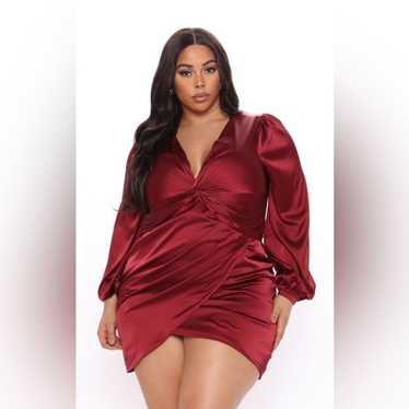 Red Satin Mini Dress 2X