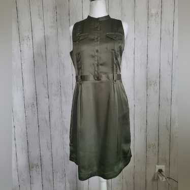 Banana Republic Olive Green Silk Dress