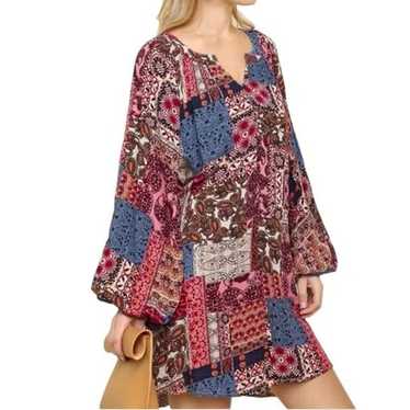 Umgee Boho Patchwork Tunic Dress