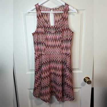 Candies pink Chevron skater dress size XL