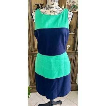 Banana Republic Navy And Green Striped Dress