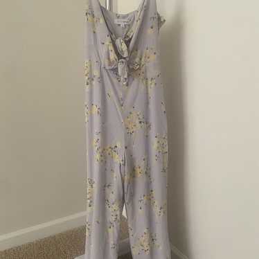 Intermix Floral Octavia Lilac Tie Front Jumpsuit